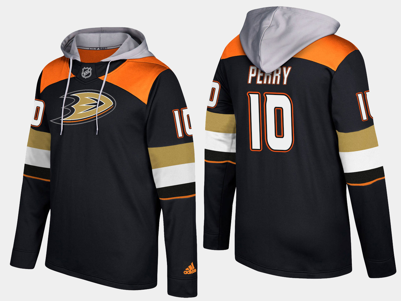 Men NHL Anaheim ducks 10 corey perry black hoodie